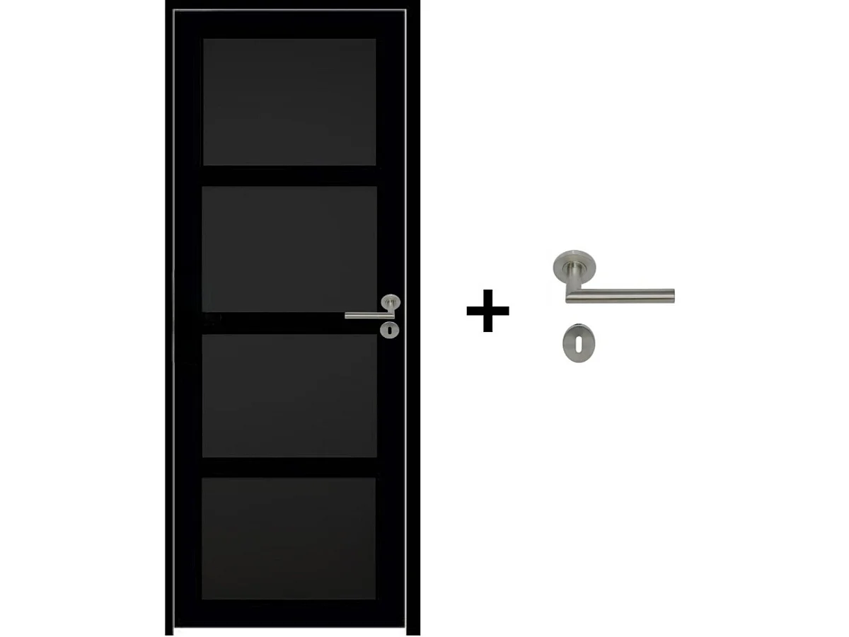 Telia Black Door Block 4 Pannelli H204 x L73 Tavolino laterale a spinta sinistra + maniglia