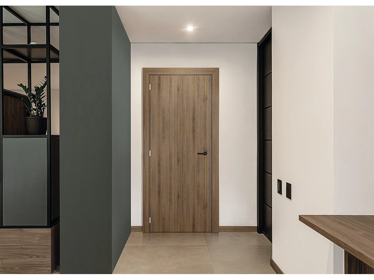 Bloc porte Light Walnut H204 x L83 Poussant Droite Cotes Tableau