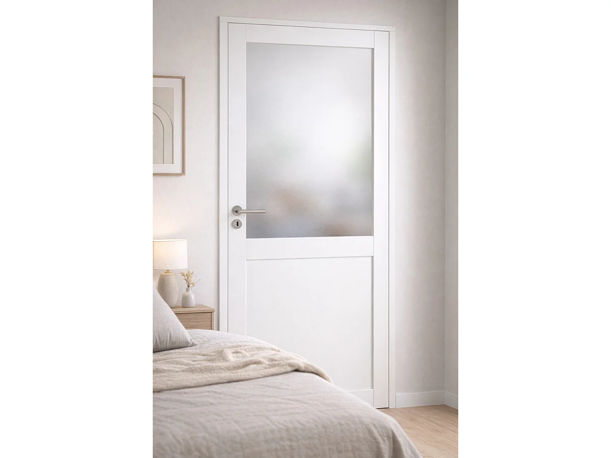 Blocco Porta Athena BIANCO H204 x L83 Dimensioni Tavolo Spingendo Destra + Maniglia