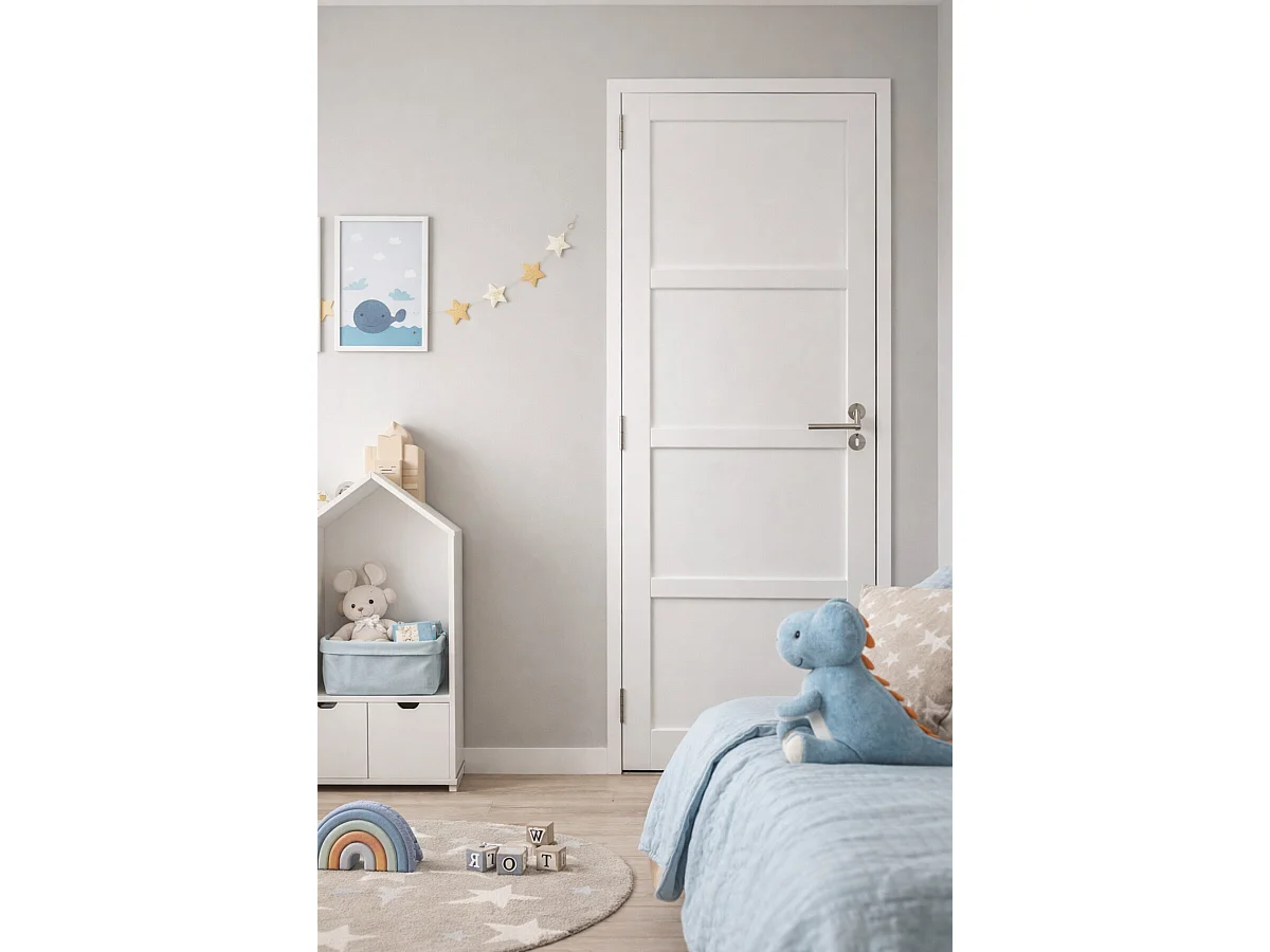 Blocco Porta Tamera Bianco H204 x L73 Pannello Spinto Destro + Maniglia