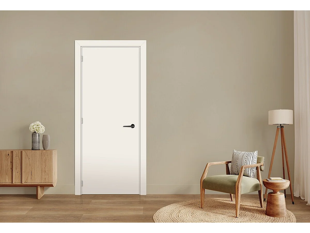 Bloc porte Lacdor blanc RAL9010 H204 x L83 Poussant Droite Cotes Tableau