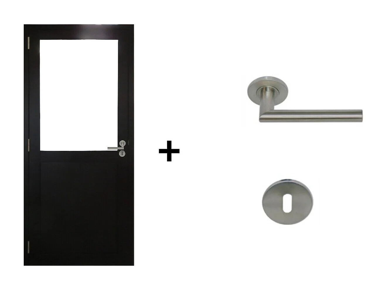 Blocco porta officina nero senza montante H204 x L83 spingendo a destra Dimensioni tavolo + maniglia