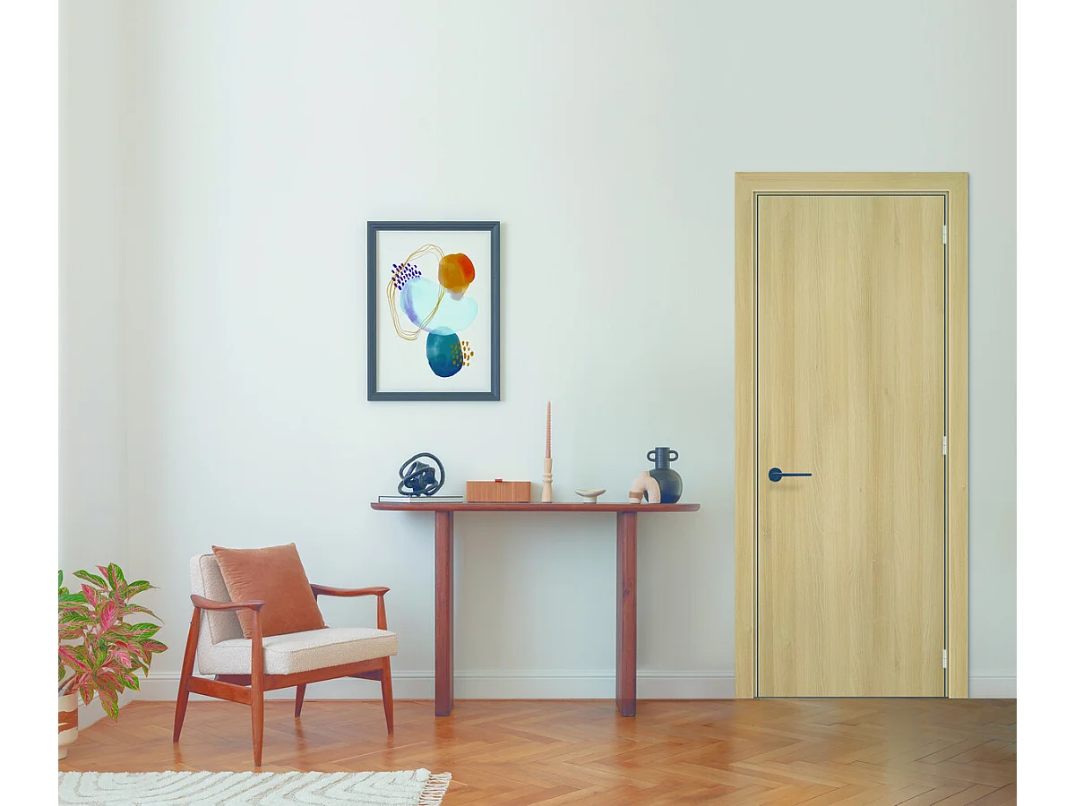 Bloc Porte Honey Oak H204 X L83 Côte Tableau P.gauche Gd Menuiseries