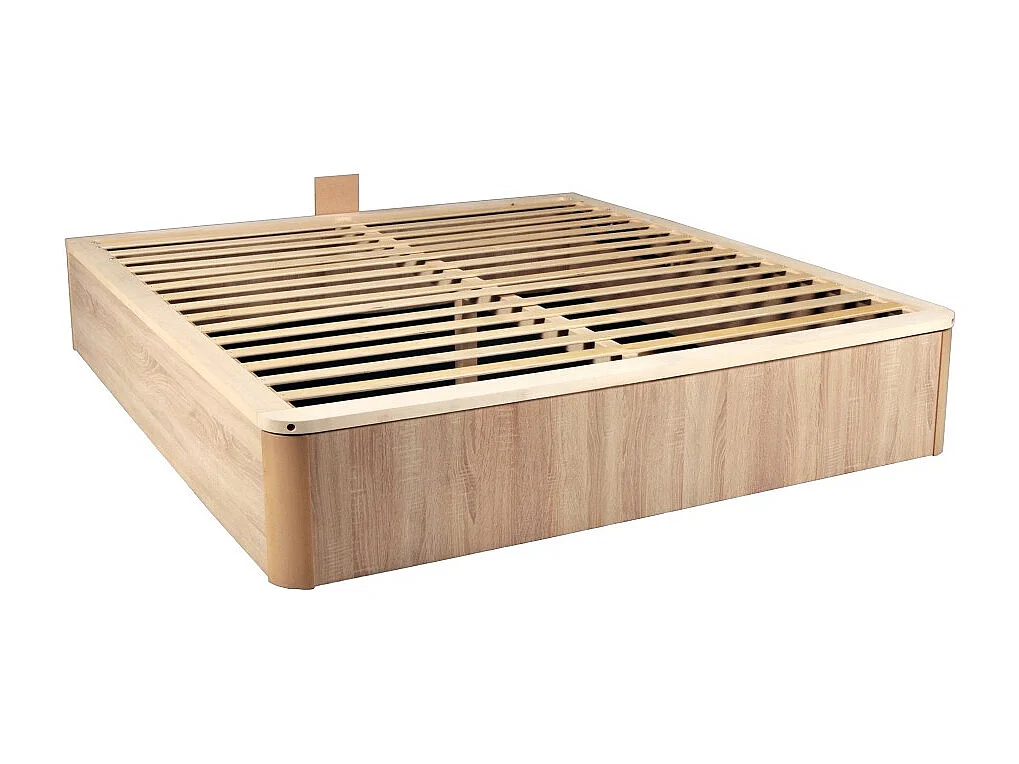 Lit coffre 160x200cm VERSO + 1 sommier / Décor Chêne Blanchi