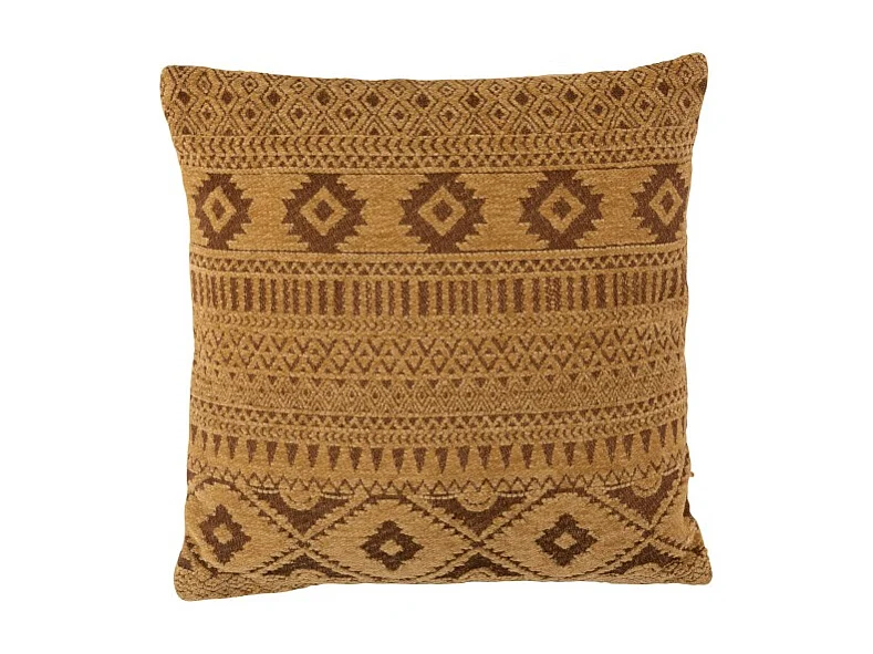 Coussin Déco "Ethnique" 45x45cm Ocre