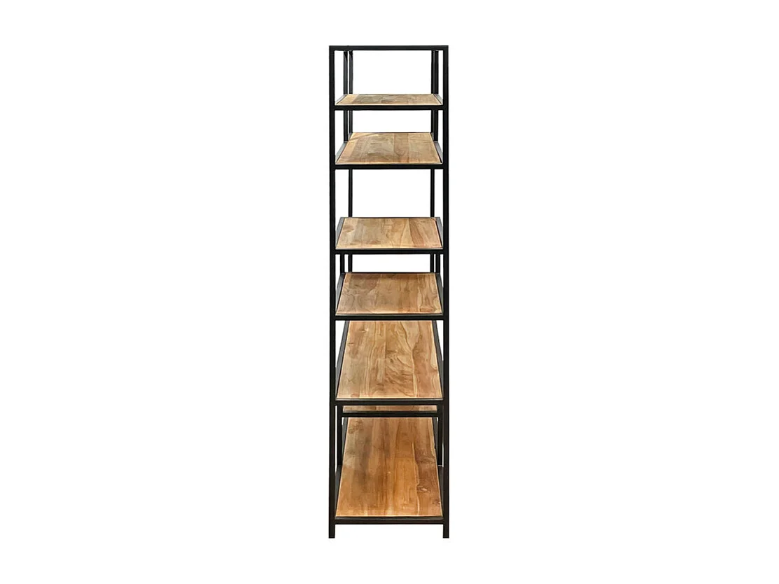 Bibliothèque H. 180 cm 9 étages en bois de teck et métal – COLSON