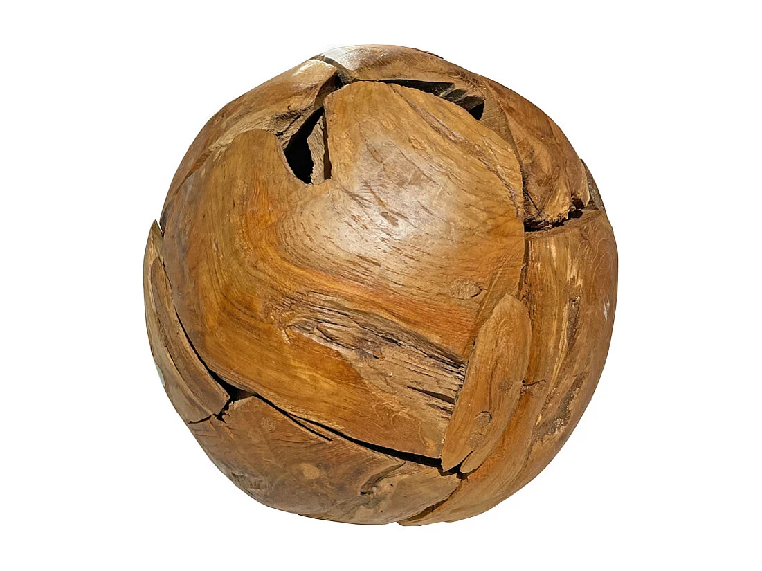 Boule décorative D. 30 cm en racine de bois de teck – NOOR
