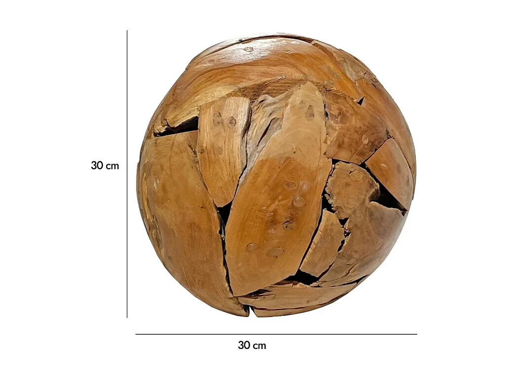 Boule décorative D. 30 cm en racine de bois de teck – NOOR