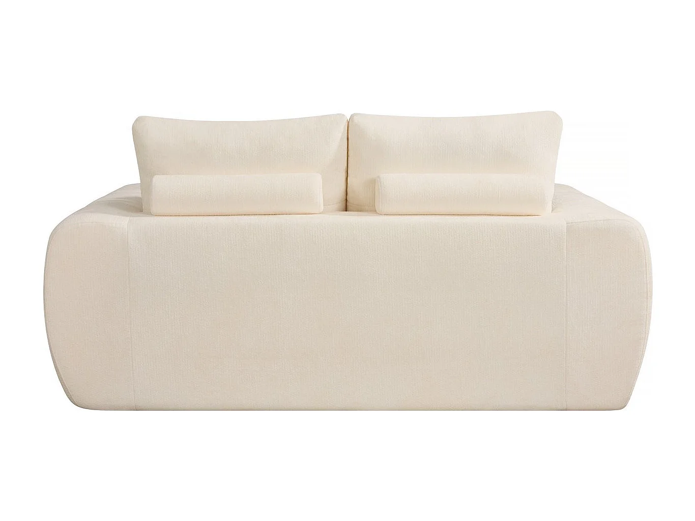 Canapé droit en tissu style bubble "Léonie" - 2 places - Beige