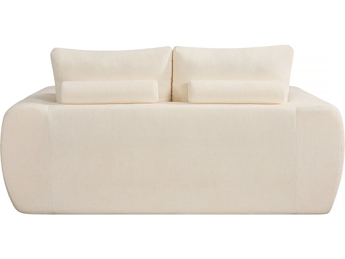 Canapé 2 places en tissu 3D beige LÉONIE