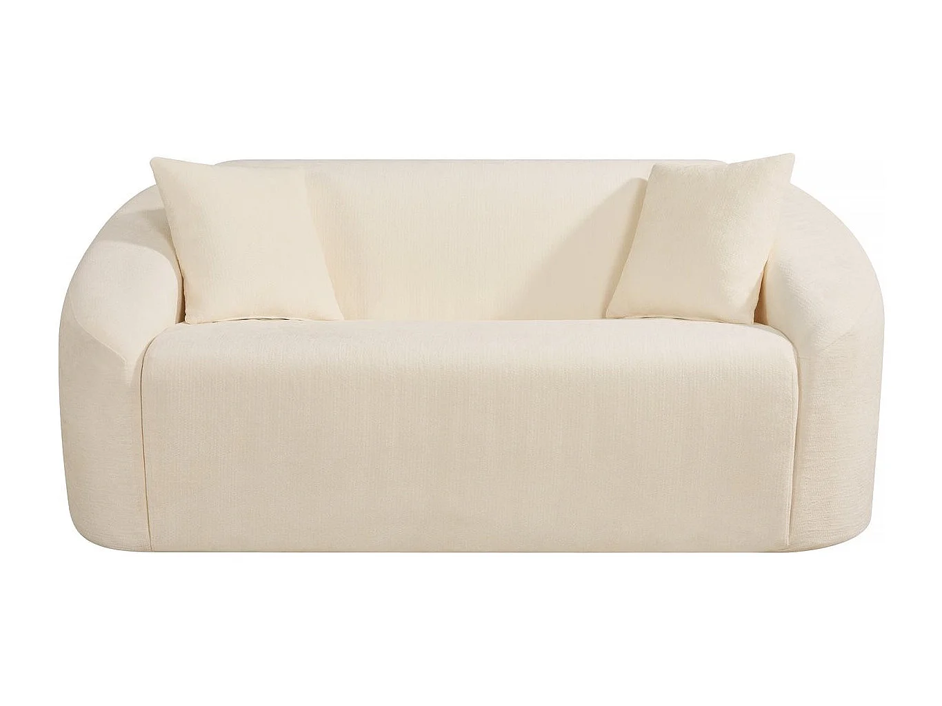 Canapé droit fixe en tissu "Ondine" - 2 places - Beige