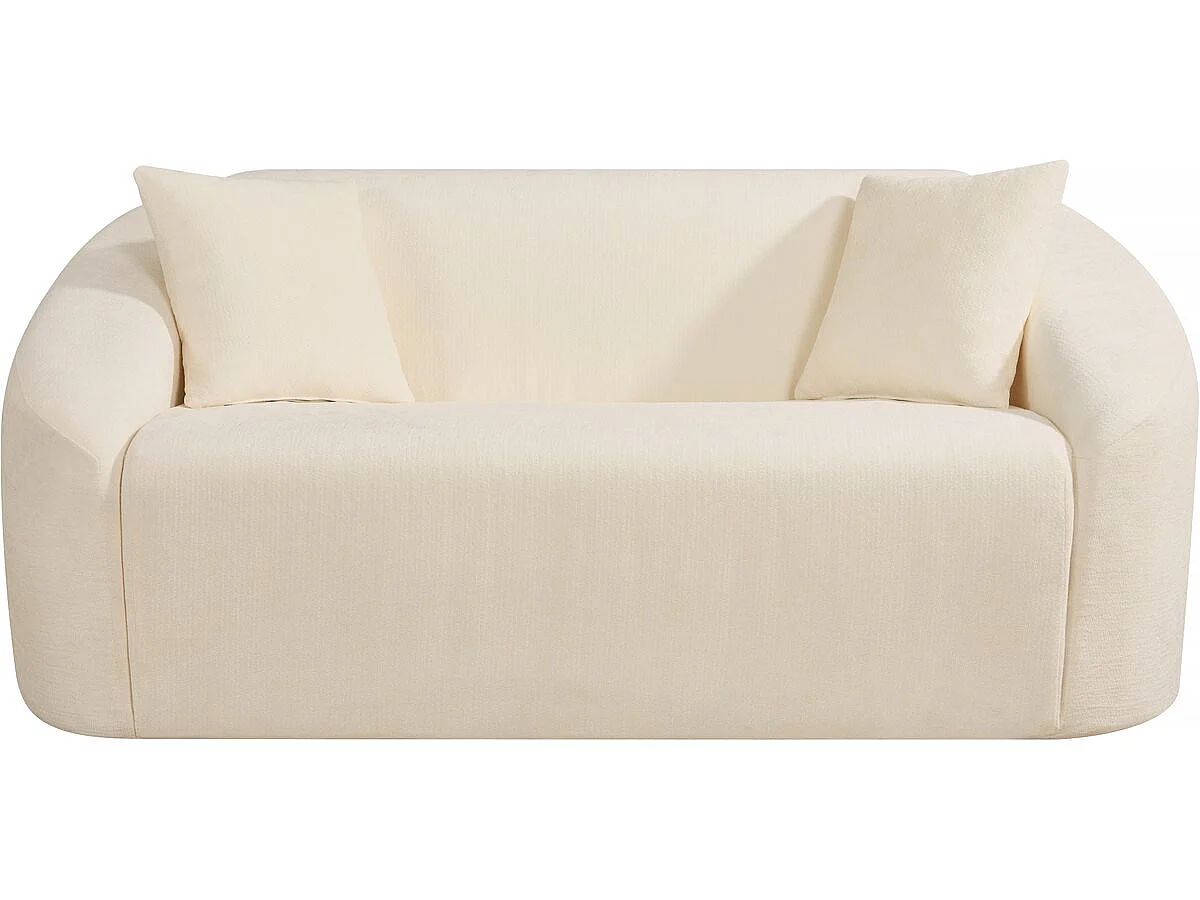 Canapé 2 places en tissu 3D beige ONDINE
