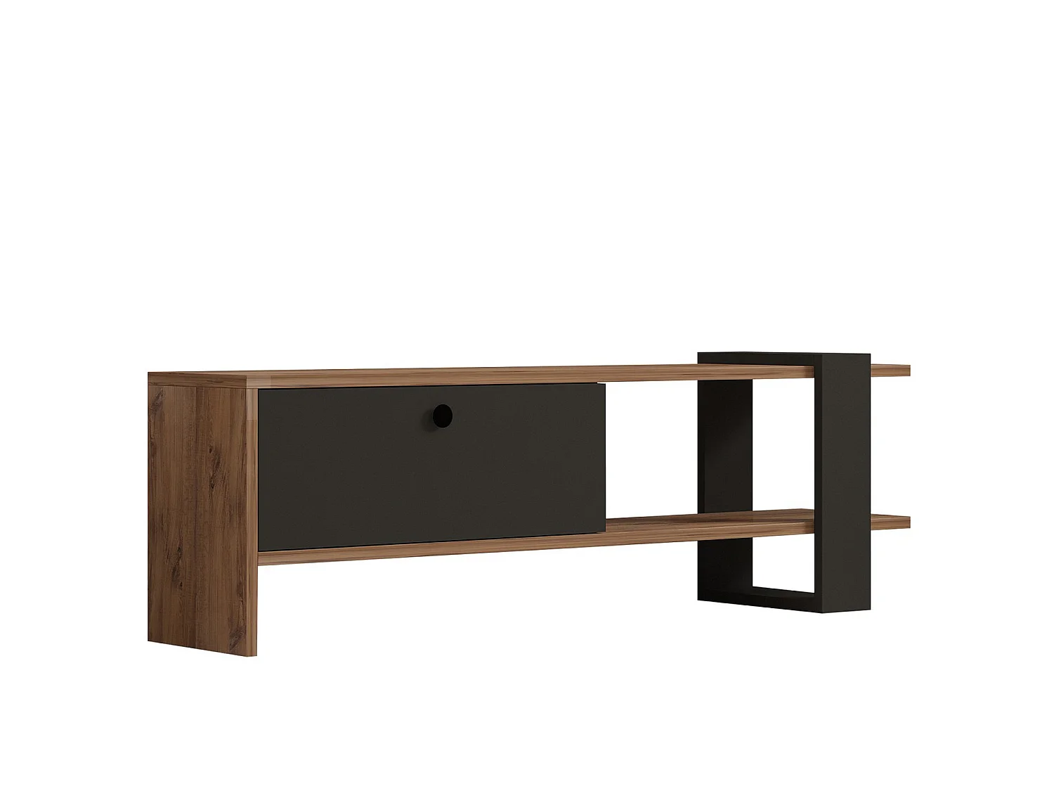 Meuble TV en bois "Ova" - 120 x 25 x 36 cm - ChêneAnthracite