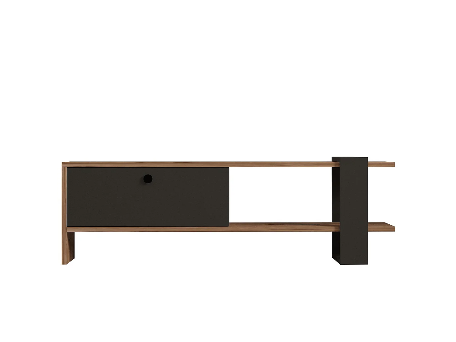 Meuble TV en bois "Ova" - 120 x 25 x 36 cm - ChêneAnthracite