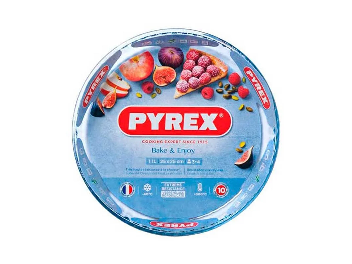 Molde de tarta para horno Classic Pyrex redondo vidrio Ø25x4 cm