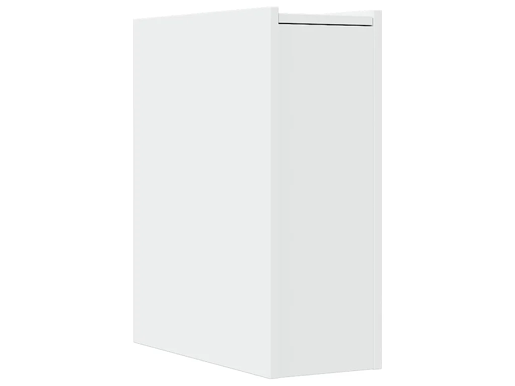 Armoire de salle de bain étroite avec roulettes blanc