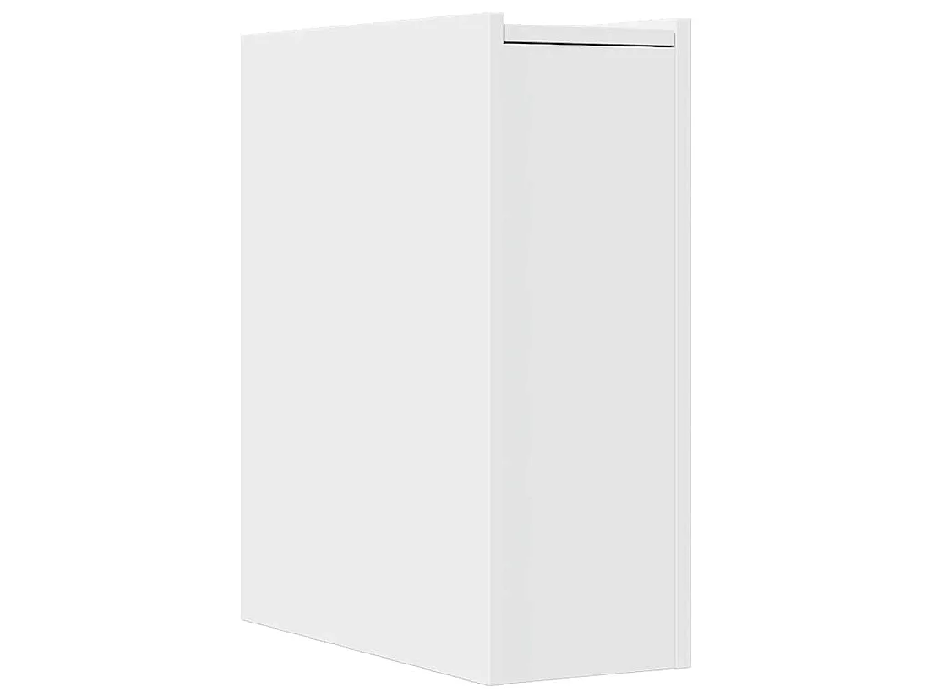Armoire de salle de bain étroite avec roulettes blanc