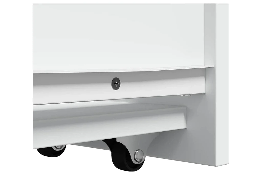 Armoire de salle de bain étroite avec roulettes blanc