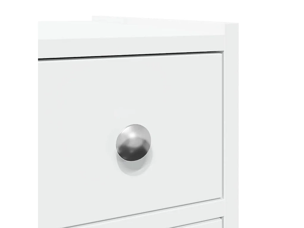 Armoire de salle de bain étroite avec roulettes blanc