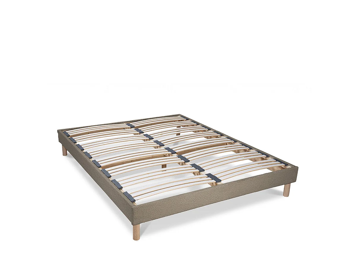 Sommier à lattes BIANCA 90x200 cm - laine bouclée gris foncé