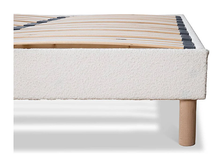 Sommier à lattes laine bouclée gris foncé BIANCA - 140 x 200 cm