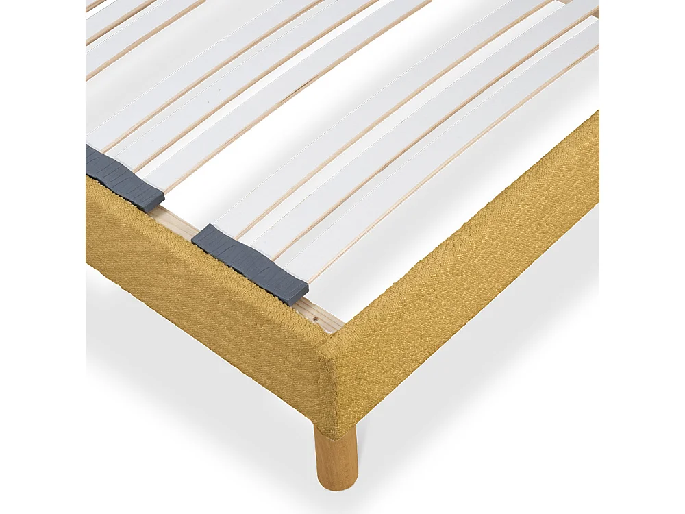 Sommier à lattes laine bouclée jaune BIANCA - 90 x 190 cm