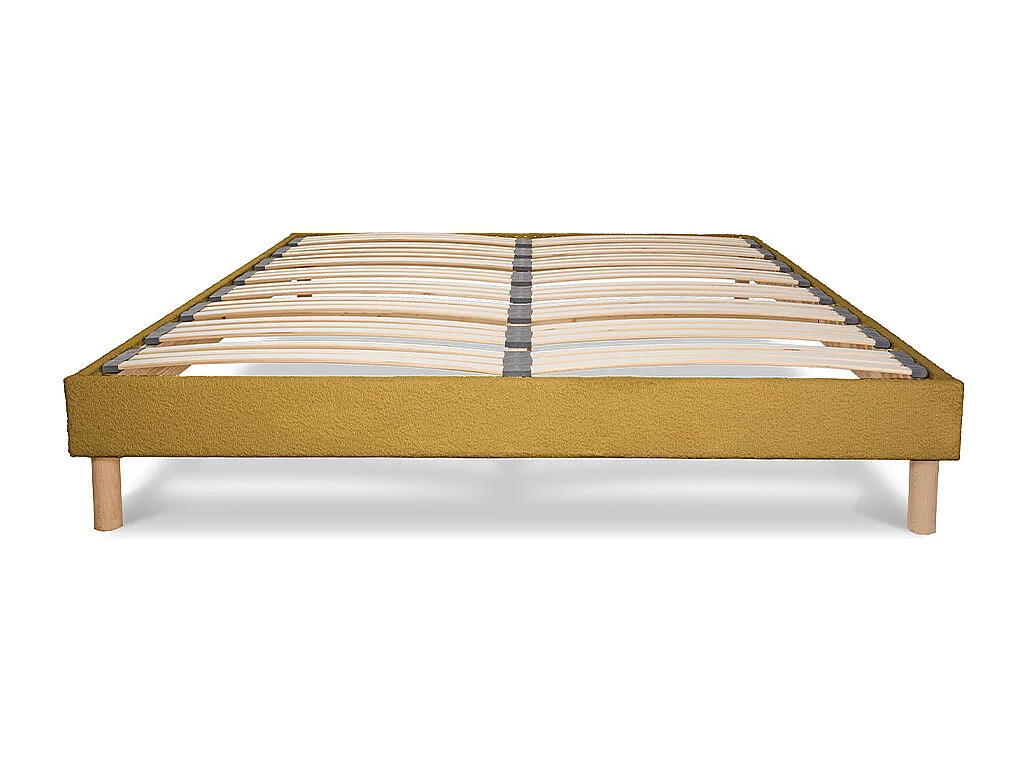 Sommier à lattes laine bouclée jaune BIANCA - 180 x 200 cm