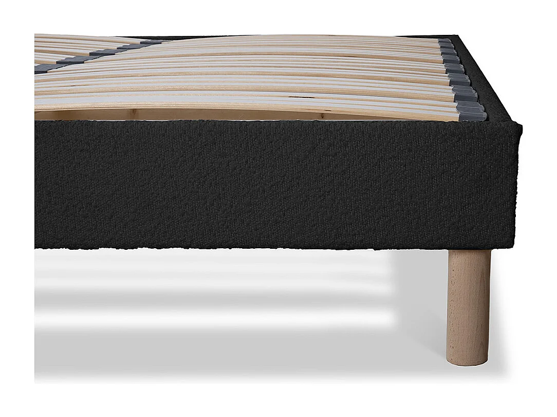 Sommier à lattes laine bouclée bleu BIANCA - 90 x 200 cm