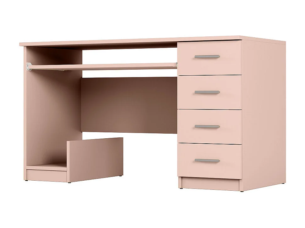 Bureau 130 cm avec tiroirs et étagère coulissante – moderne et pratique