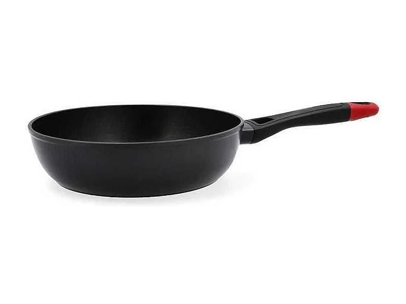 Sartén honda Óptima + Pyrex aluminio forjado negro Ø24 cm