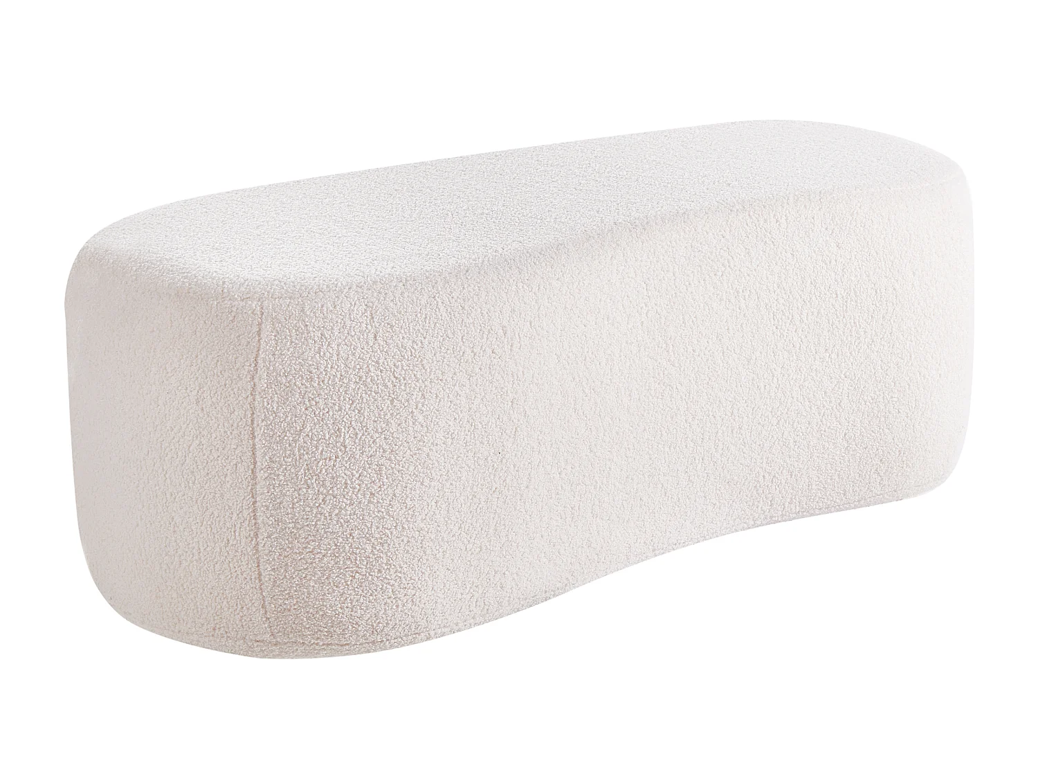 Pouf BAYARD Bouclé Cremeweiss 115 cm 56 cm 43 cm