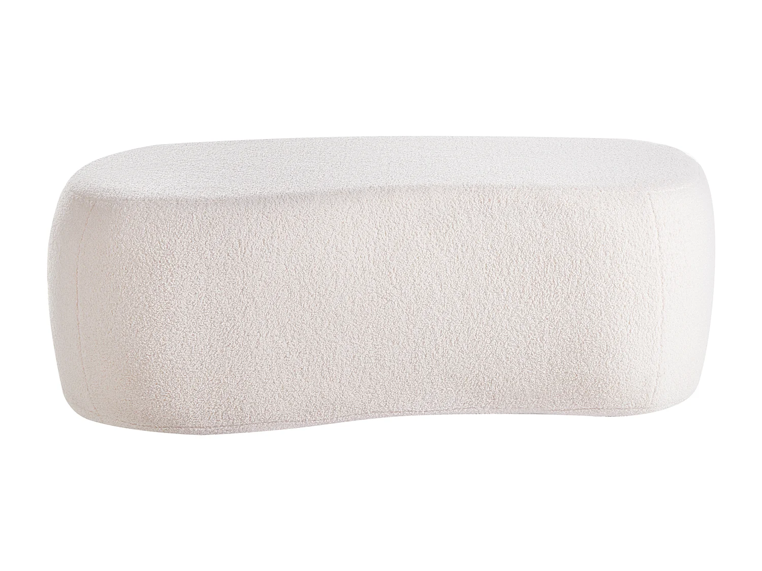 Pouf BAYARD Bouclé Blanc cassé