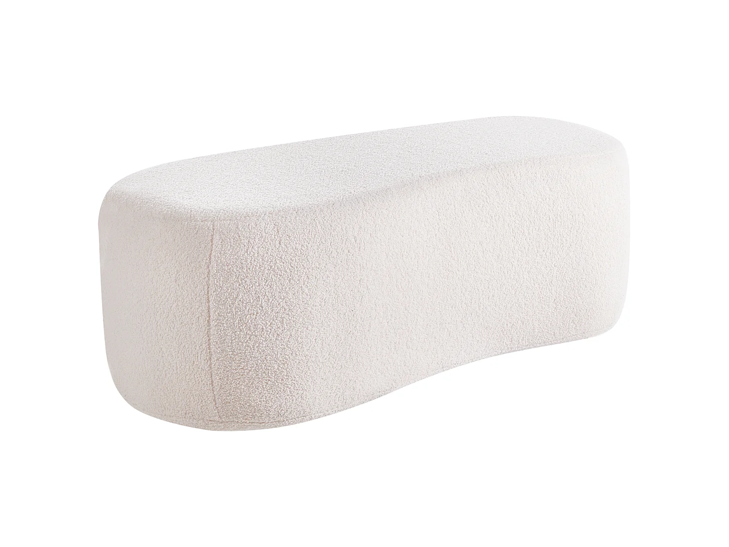 Pouf BAYARD Bouclé Blanc cassé 115 cm 56 cm 43 cm