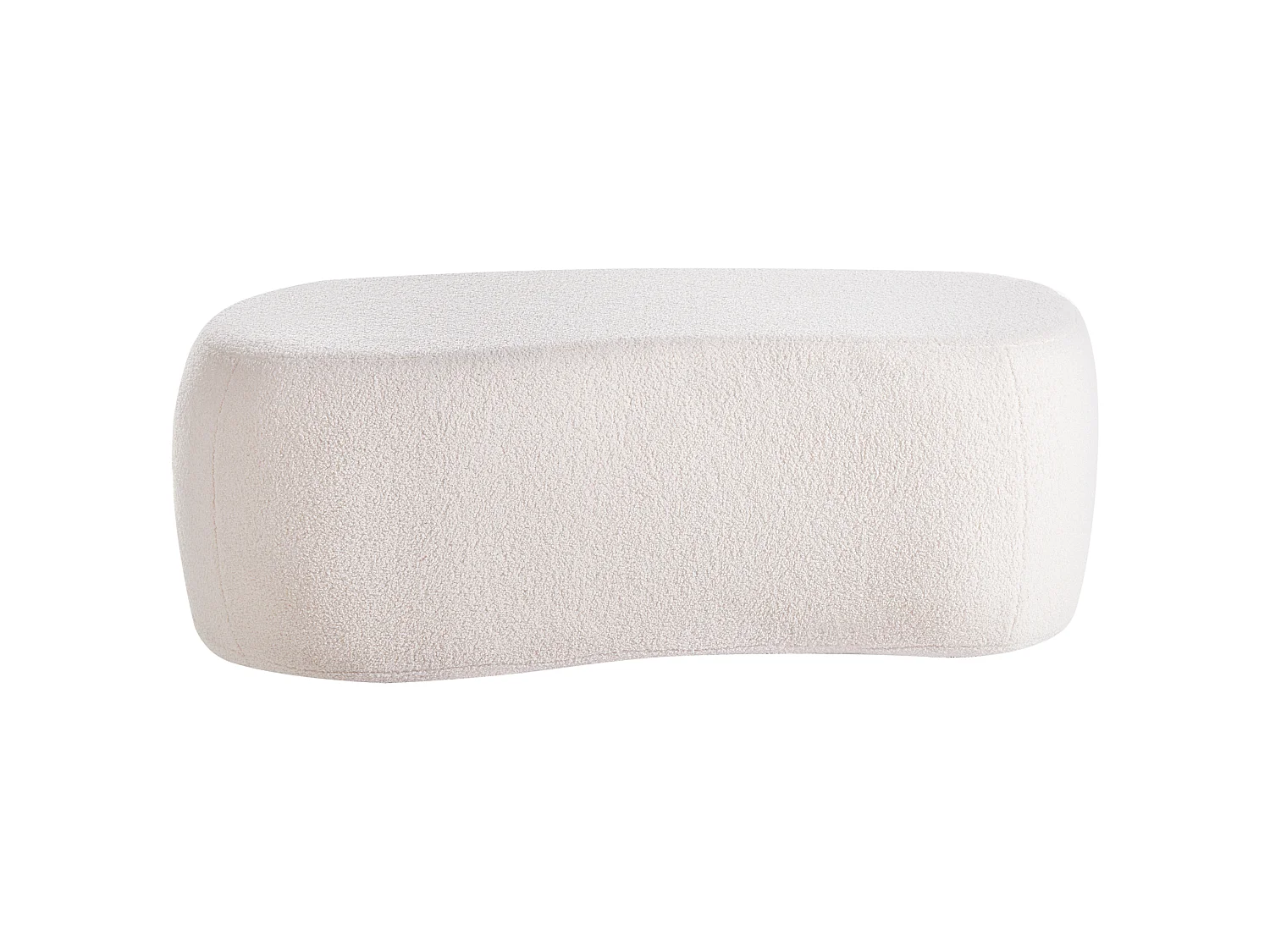 Pouf BAYARD Bouclé Blanc cassé 115 cm 56 cm 43 cm