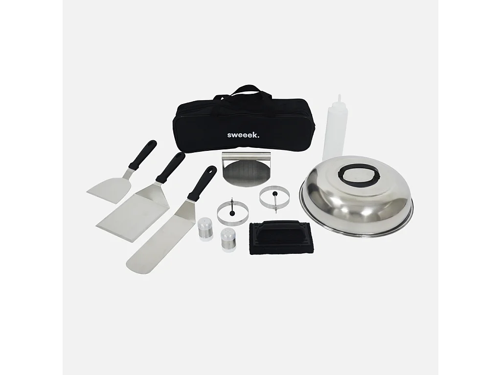 Brasero barbacoa con parrilla de cocción, espacio de almacenamiento,