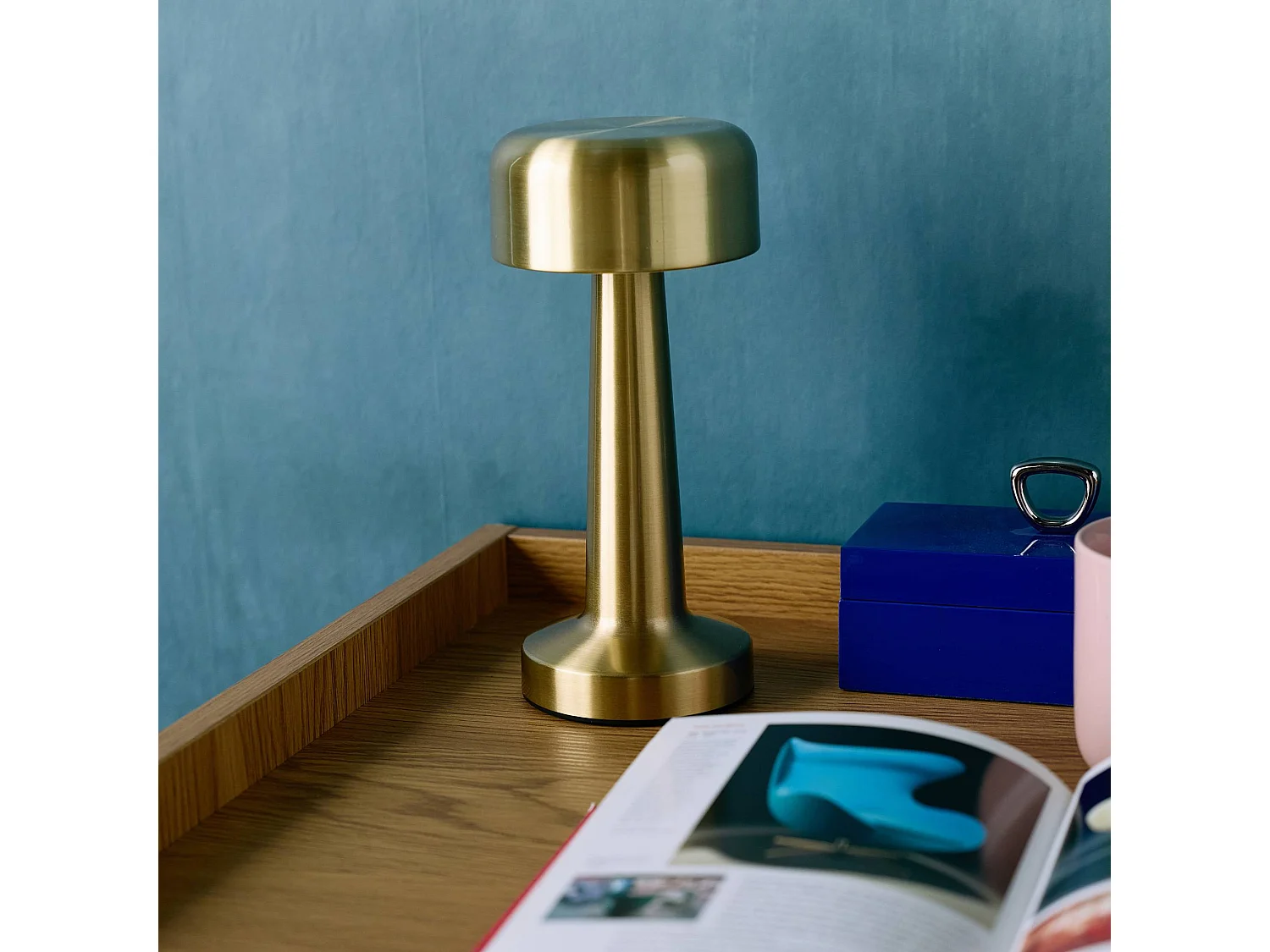 Lampe de table intérieur LED métal doré Ø9cm David