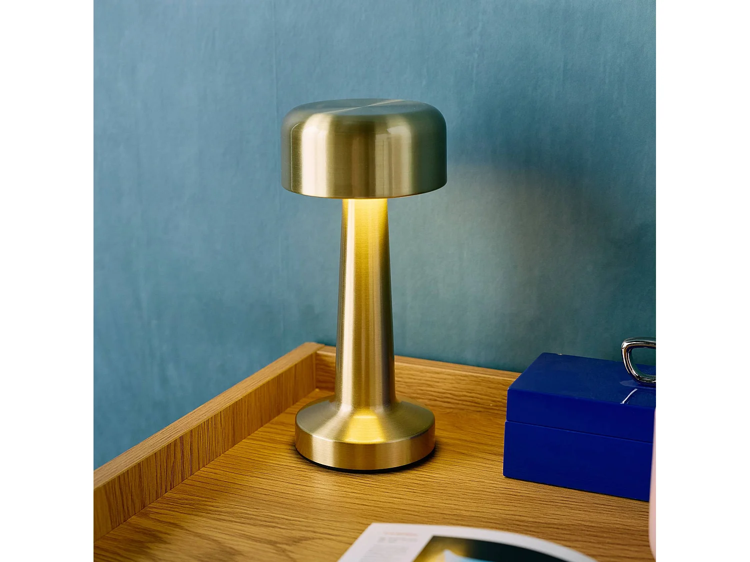 Lampe de table intérieur LED métal doré Ø9cm David