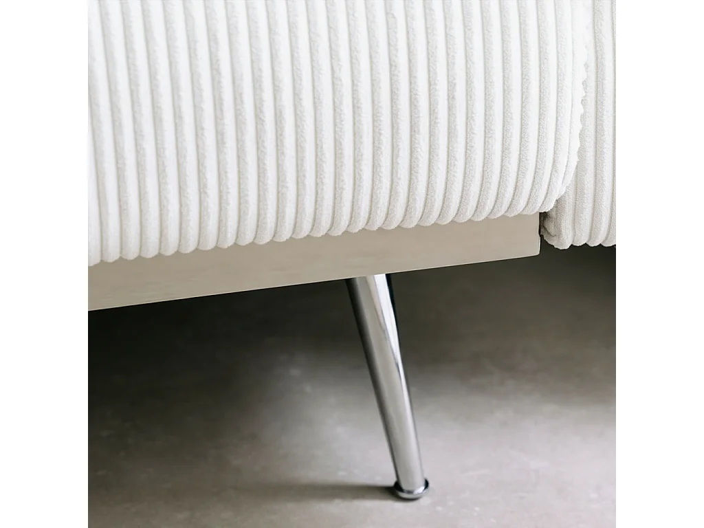 Divano letto in velluto a coste con struttura in legno di eucalipto e