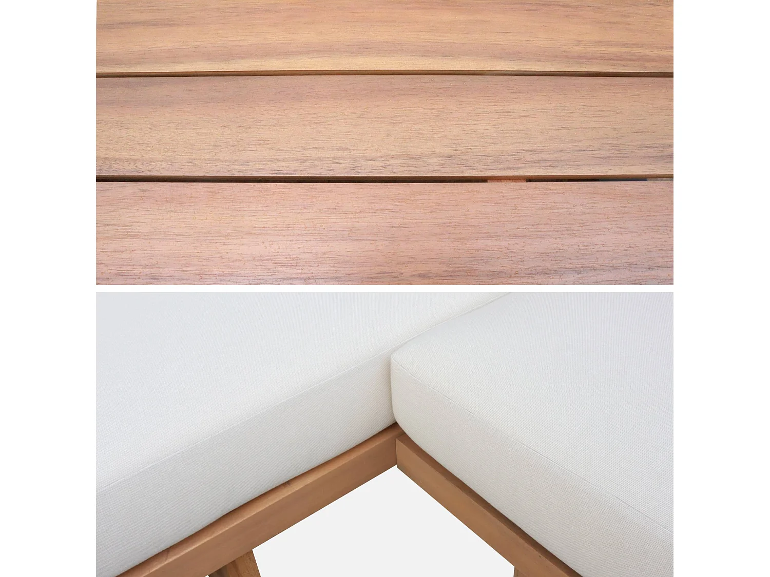 Salotto da giardino angolare in legno di acacia, 5 posti, marrone