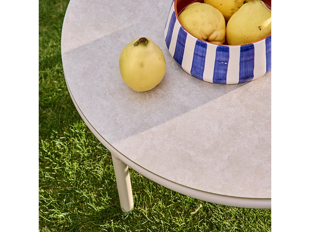 Set giardino in alluminio e tessuto, 4 posti, beige