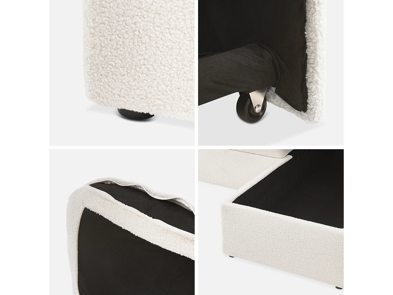 Canapé panoramique convertible 4 places tissu bouclette. Urban. L 281 x P 142 x H 86cm