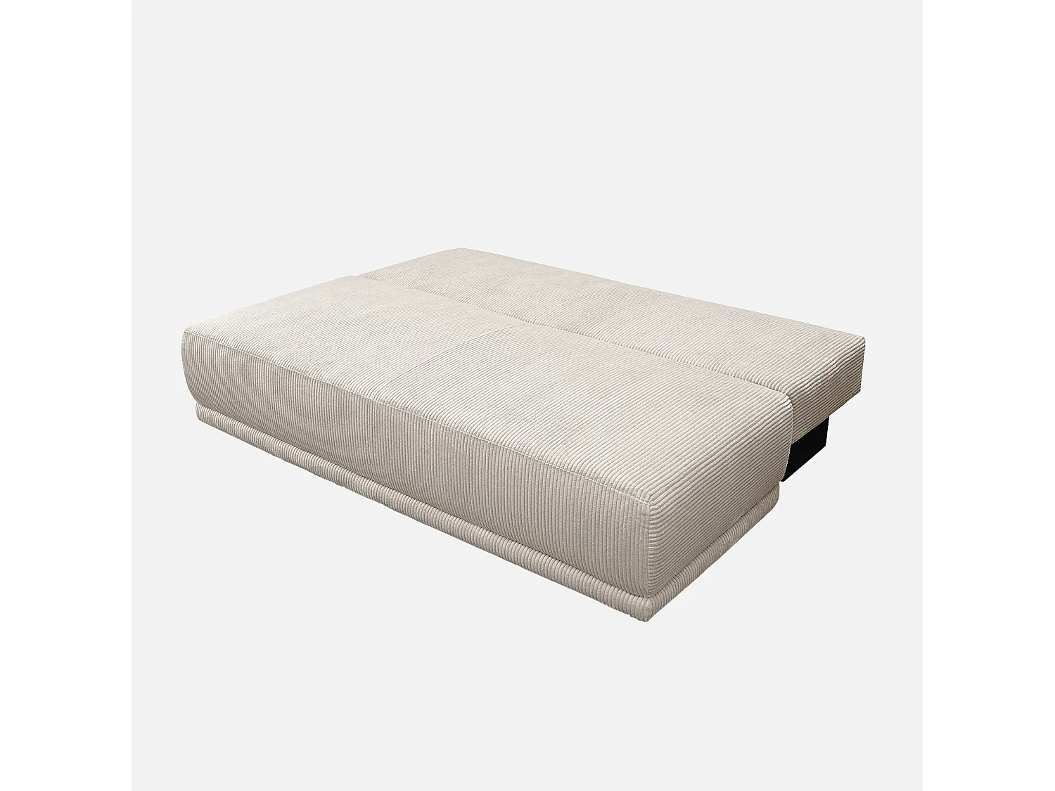 Banquette convertible 3 places velours côtelé greige avec coffre de rangement - L 192 x P 100 x H 81cm -Nelson