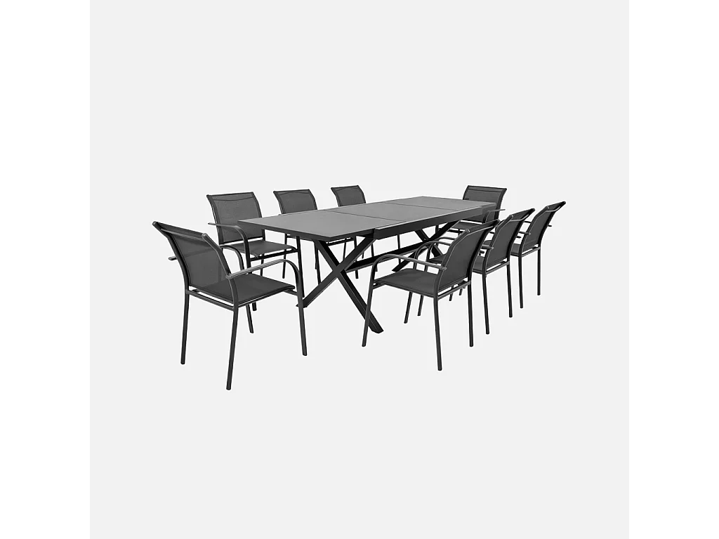 Tavolo da giardino allungabile in alluminio, 240cm, antracite