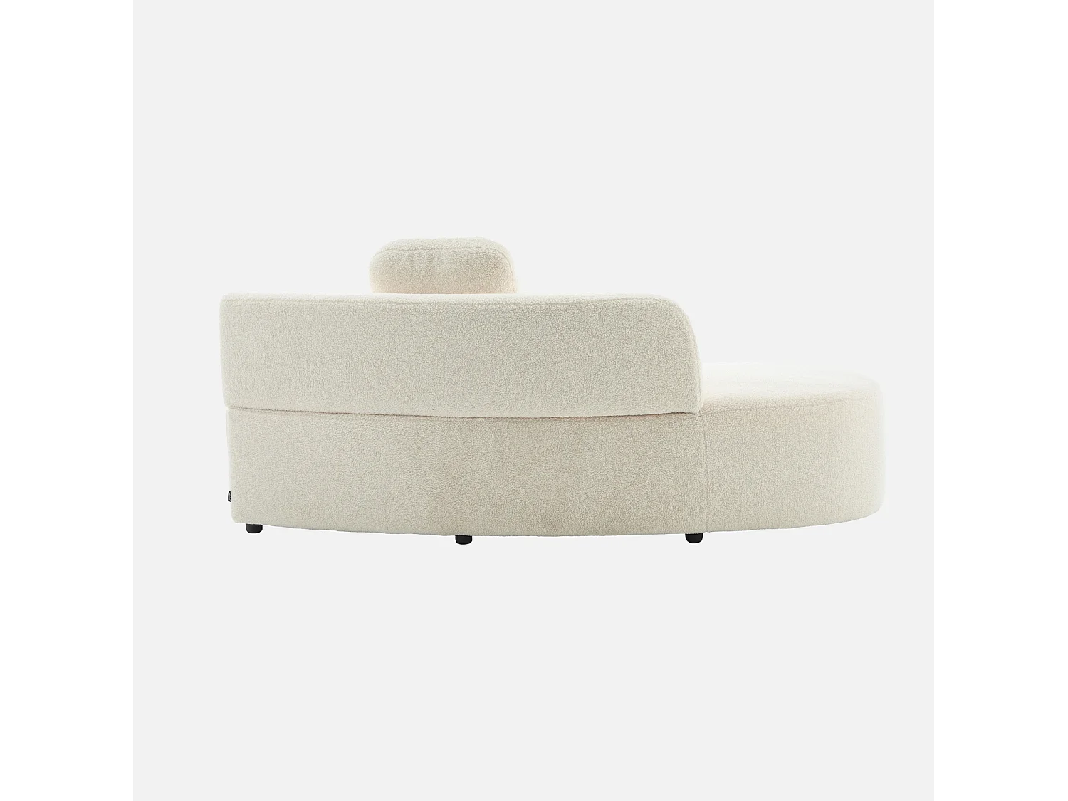 Divano organico a forma di virgola in bouclé, 2–3 posti, crema