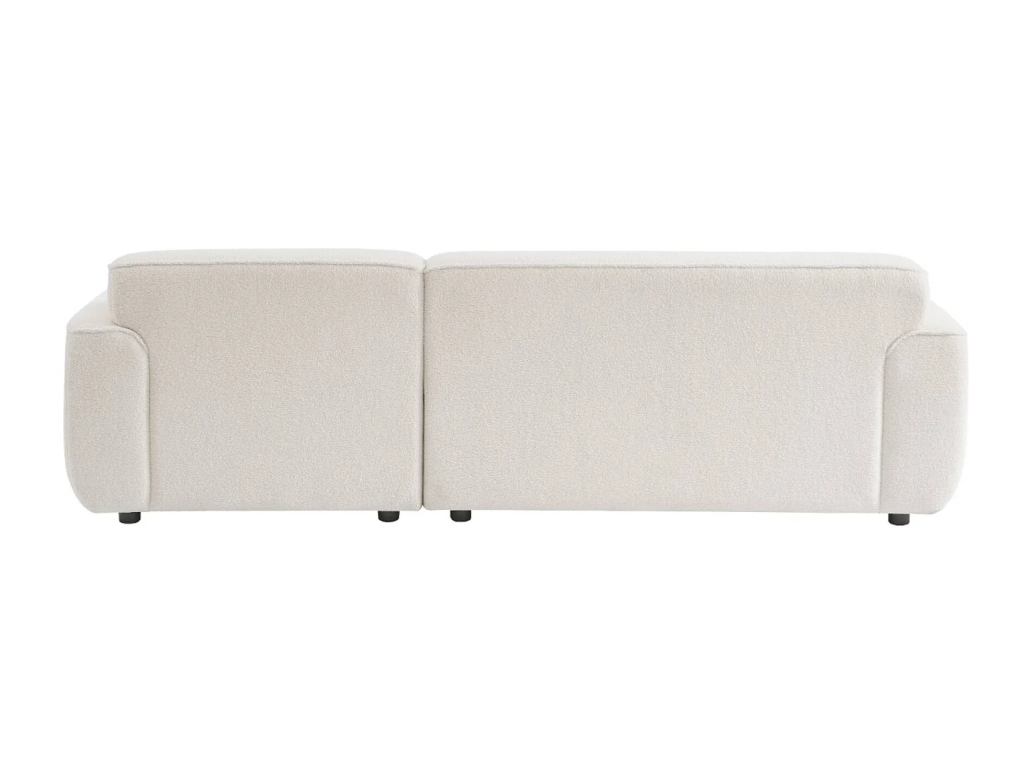 Canapé 3 places. angle droit. tissu bouclette. Wallas. L 196 x P 151 / 91 / x H 73cm