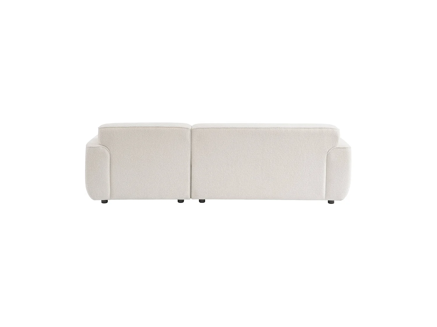Sofá esquinero de borreguito, 3 plazas, Crema