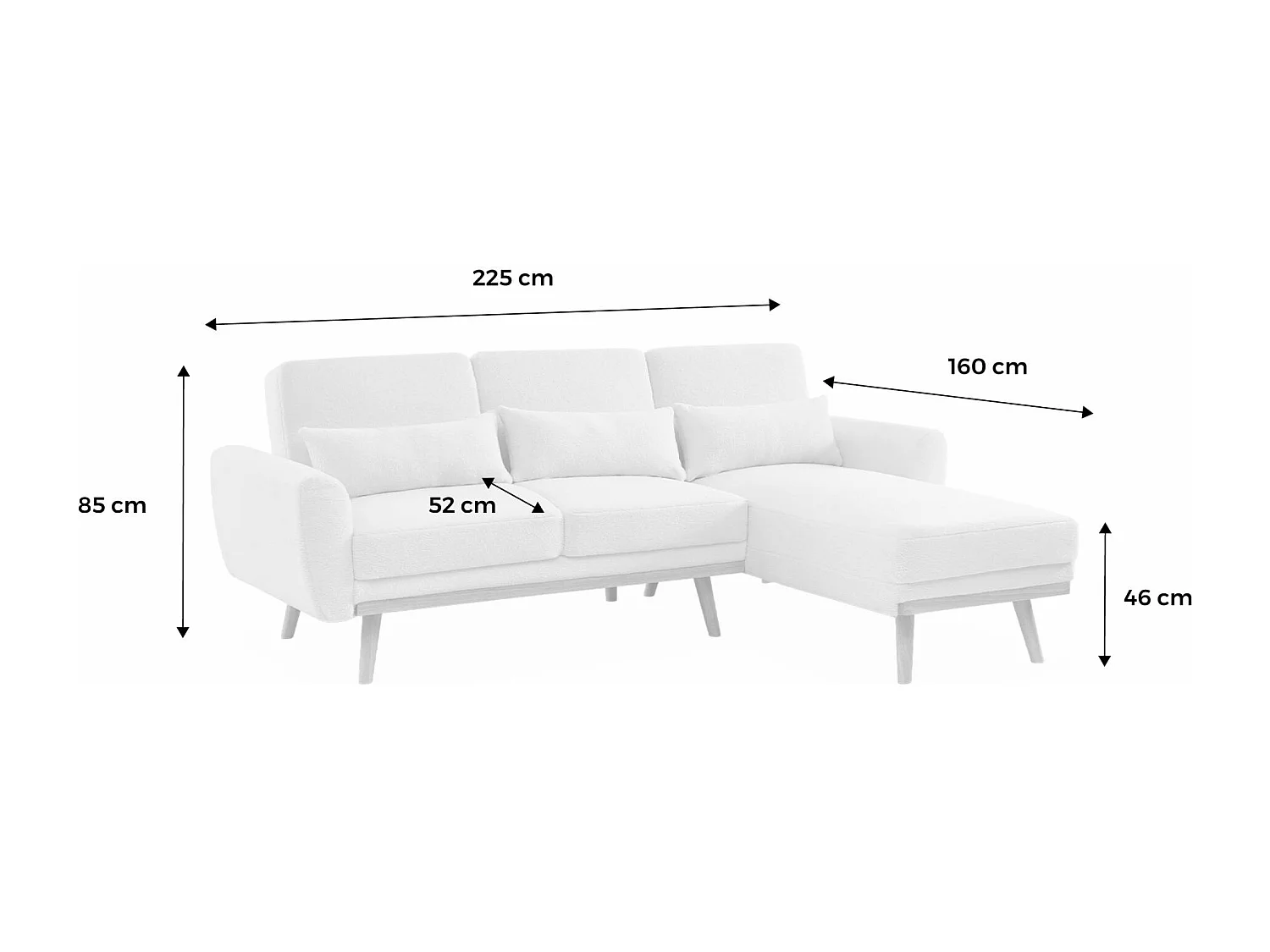 Sofá cama con revestimiento de borreguito de 3 plazas crema