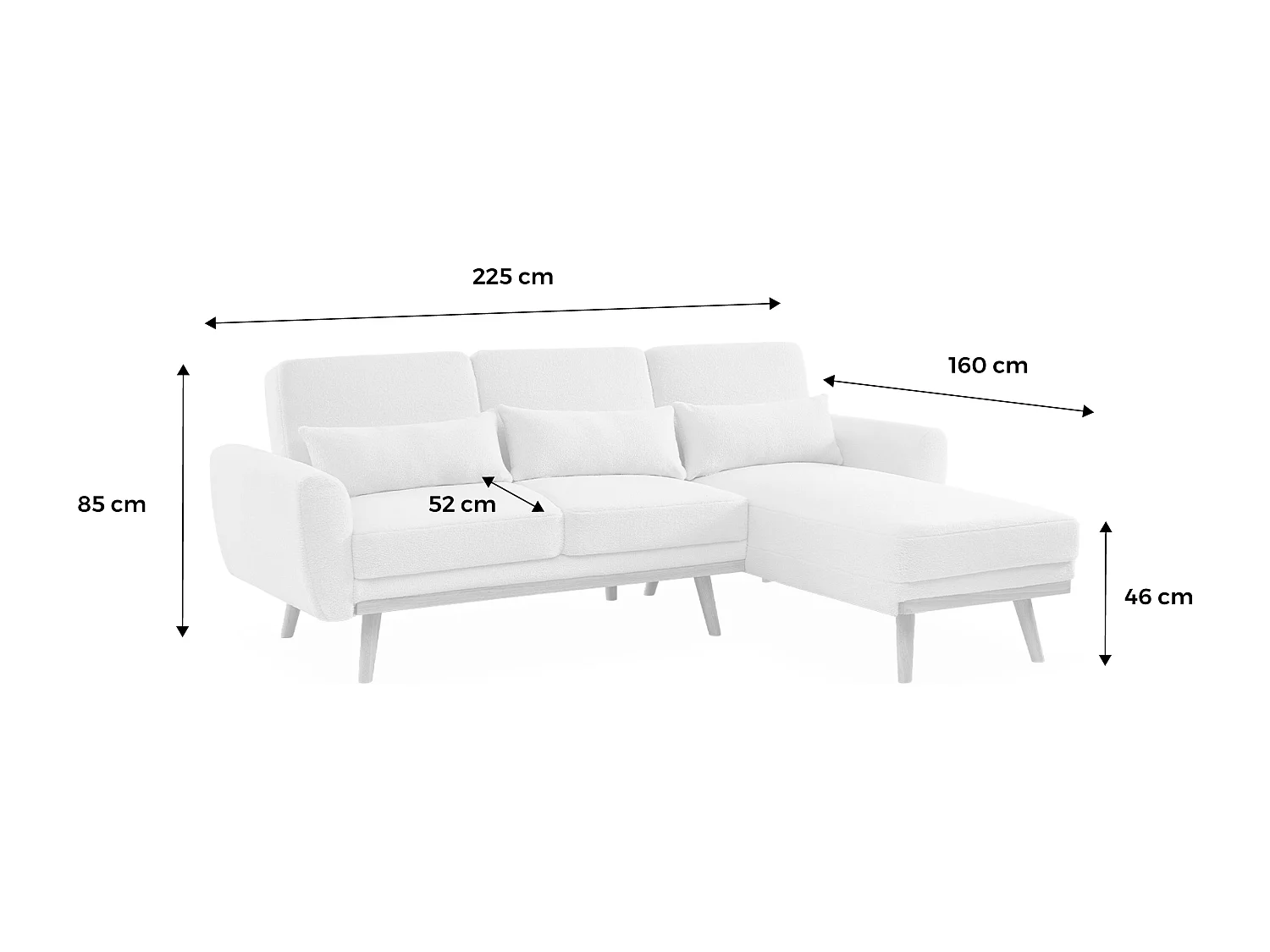 Sofá cama con revestimiento de borreguito de 3 plazas crema