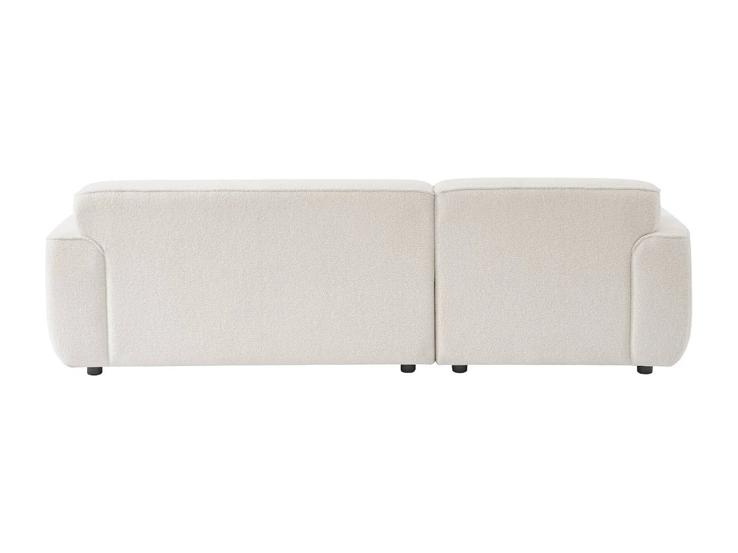 Canapé 3 places. angle gauche. tissu bouclette. Wallas. L 196 x P 151 / 91 / x H 73cm