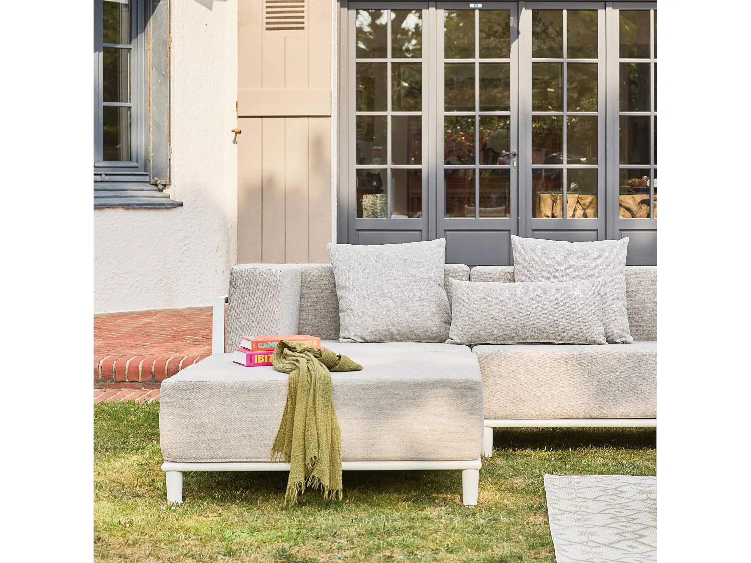 Conjunto de muebles de jardín modular de aluminio,  4 plazas blanco